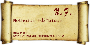 Notheisz Fábiusz névjegykártya
